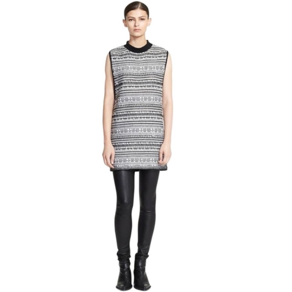 NEW Helmut Lang Variant Grid Sleeveless Tunic Dress